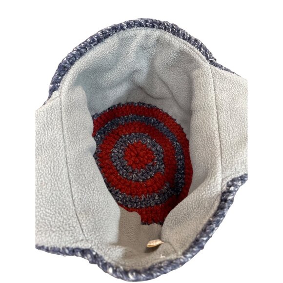 Native Creation Handmade gray red wool Earflap winter hat SKU 9173 - Picture 11 of 14